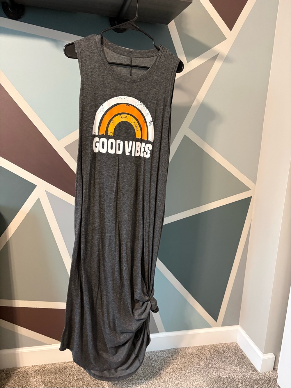 Good Vibes Charcoal Sleeveless Maxi Dress
